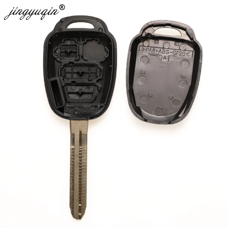 jingyuqin Remote Car Key Shell Case Fob For Toyota CAMRY Corolla Tundra Pruis With TOY43 Blade 2/3/4 Buttons