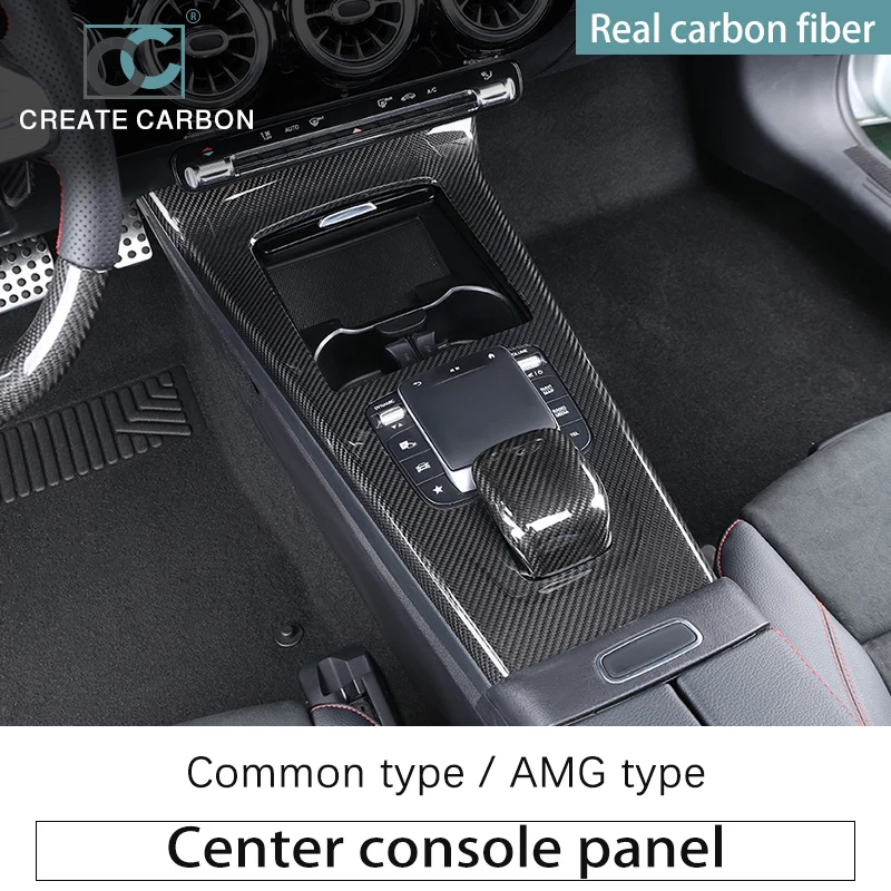 

Carbon Fiber Gear Shift Panel Trim Cover Sticker For Benz AMG A35 A45 A45S W177 CLA200 CLA250 C118 Interior Center Console Panl