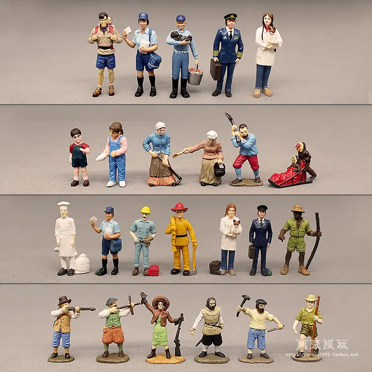 Miniature Farm Occupation Figures Model Ornaments Lumberjack Firefighters Explorer Postman Hunter Farmer Child Action Figure Toy