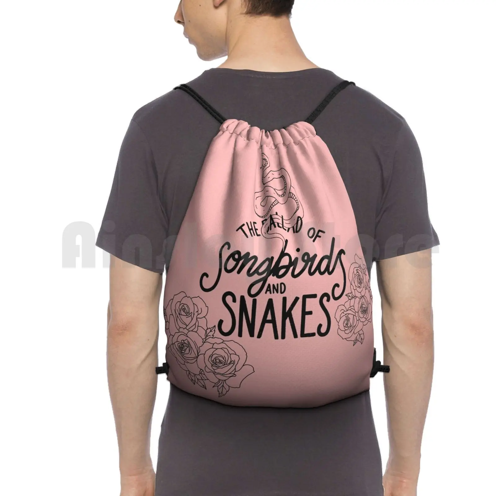 The Ballad Of Songbirds & Snakes-Design Backpack Drawstring Bags Gym Bag Waterproof The Ballad Of Songbirds And Snakes