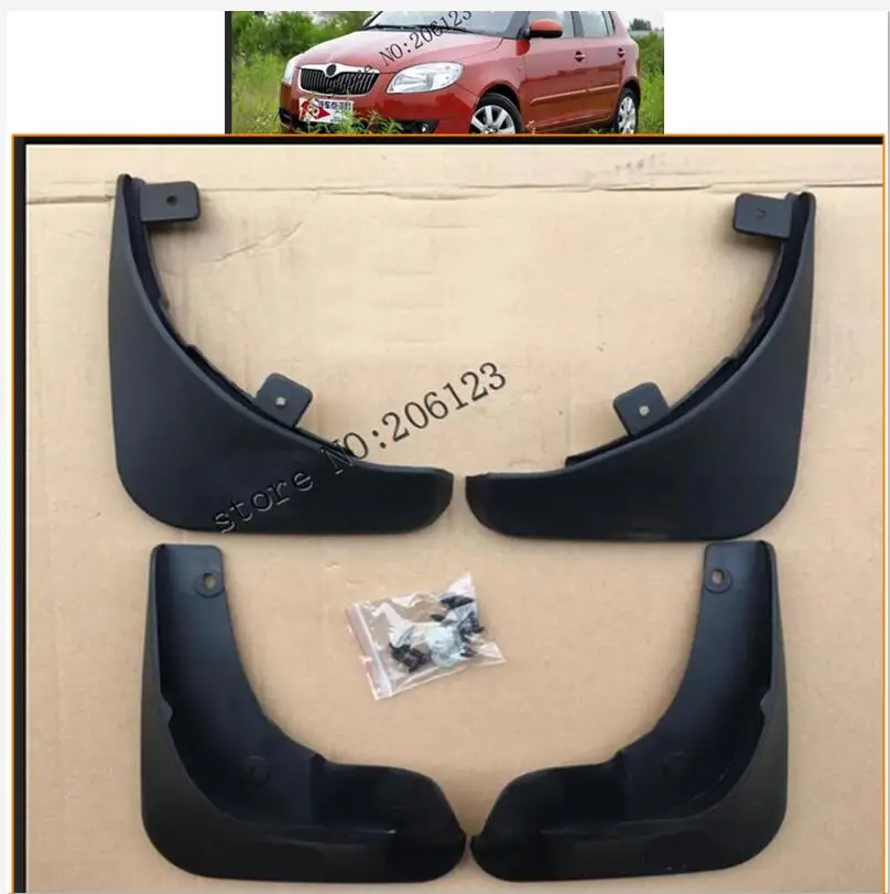 Set Car Mud Flaps For Skoda Fabia 2 2007-2014 Roomster Mudflaps Splash Guards Mud Flap Mudguards 2008 2009 2010 2011 2012 2013