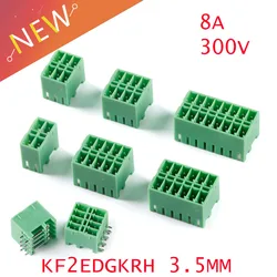 2Pcs KF2EDGKRH 3.5 2P ~ 8P PCB PLUG-IN TEMINAL BLOCKS 15EDGRHB 3.5mm 2*2P 2*3P-8P Double-row curved needle socket