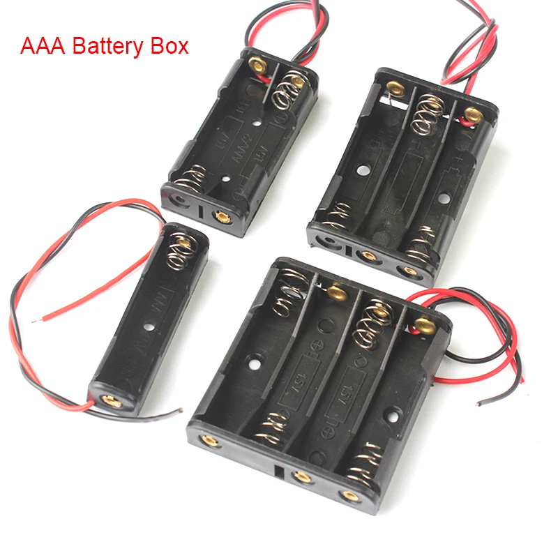 New 1x 2x 3x 4x AAA Battery Box Case Holder With Wire Leads Side By Side Battery Box Connecting Solder For 1-4pcs AAA Batteries