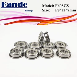 10PCS  20PCS F608ZZ  F608 ZZ  With Flange Miniature Deep Groove  F608 Ball Bearing F8x22x7mm F608-2Z CNC milling machine pulleys