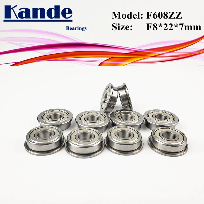 10 sztuk 20 sztuk F608ZZ F608 ZZ z kołnierzem miniaturowe łożyska kulkowe F608 F8x22x7mm F608-2Z frezowanie CNC koła pasowe