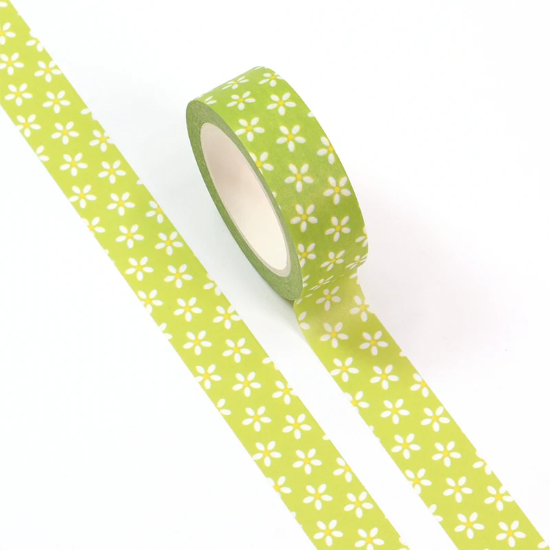 1PC 15mm*10M Happy Easter's Day Green Small Floral Flower Decorative Washi Tape Scrapbooking Masking Tape Stationery