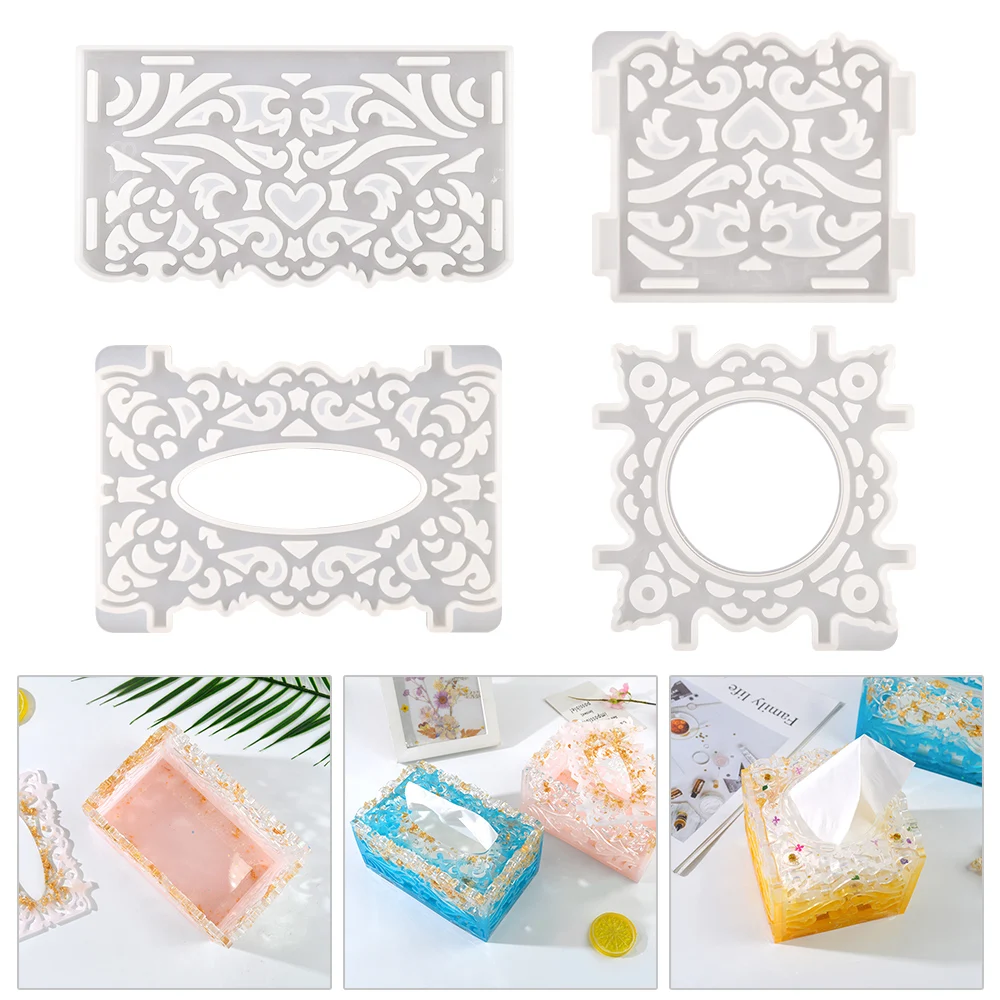 DM184 Large Tissue Box Resin Mold Square Storage SIlicone Mould For DIY Handicraft Jewelry Craft Supplies Home Decoration