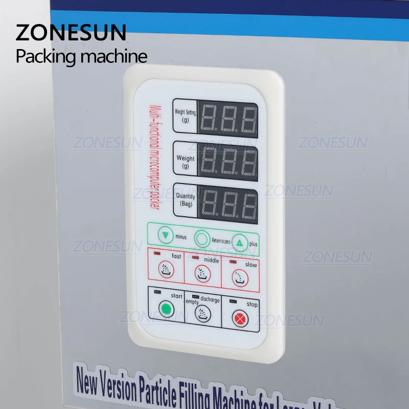 ZONESUN-máquina de Racking de alimentos para ZS-999, máquina de llenado de alimentos con pesaje de materiales en polvo Granular, 10-999g para semillas de granos de café