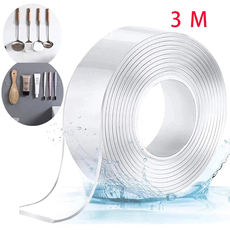 2mm 3M Double-sided Tape Nano Tape 5M Wall Stickers Home Improvement 1M/2M Strong Thicken Tapes Adhesif Double Face Waterproof