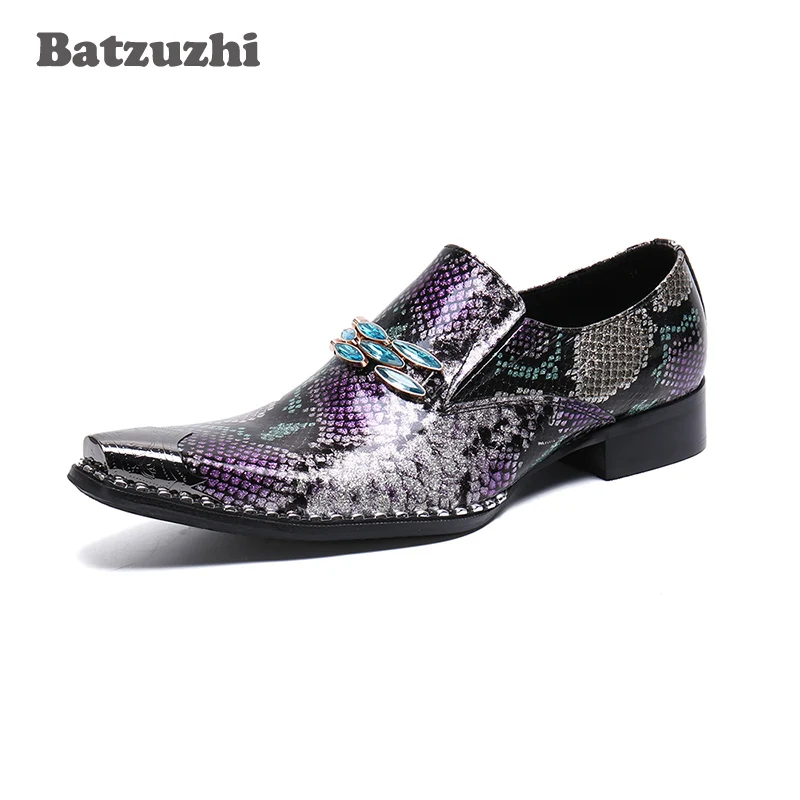 Batzuzhi Formal Shoes Men Pointed Toe Leather Dress Shoes Slip on Leather Business Men Shoes Zapatos Hombre Party Footwear!