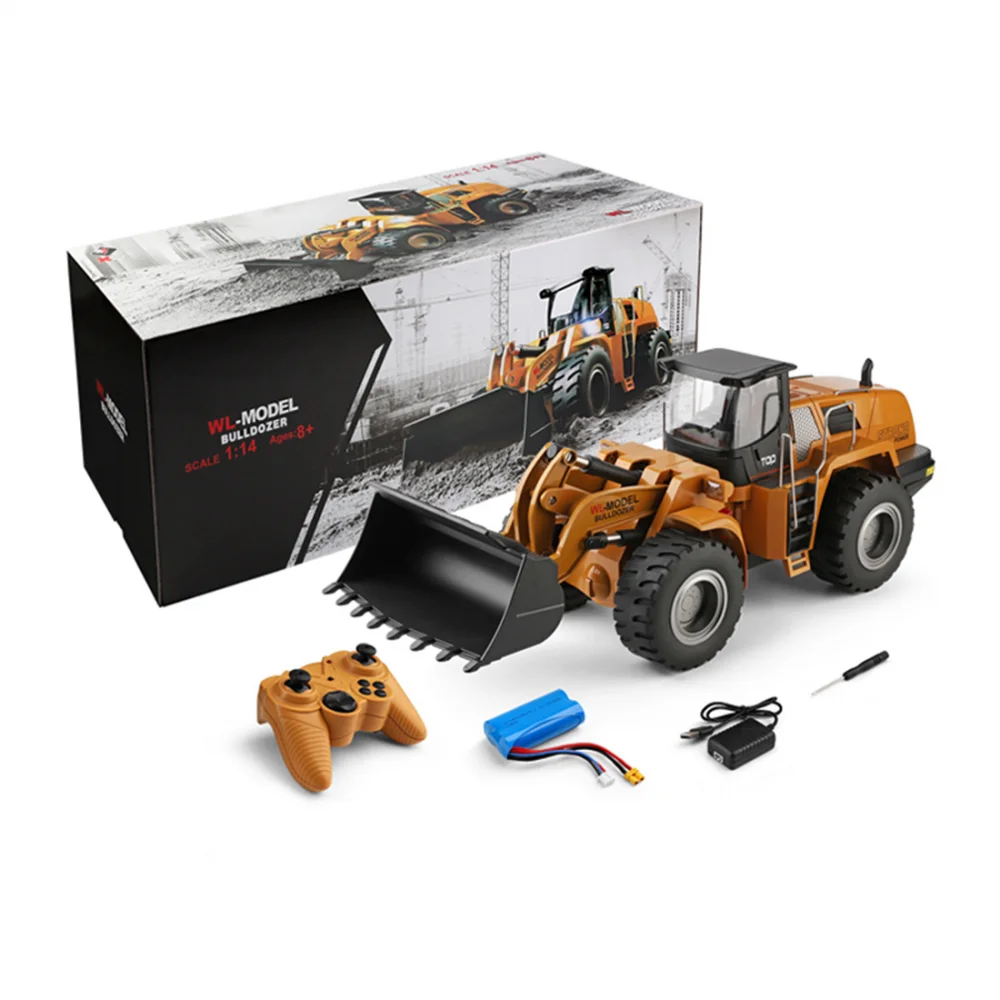 Xk Wltoys 14800 1/14 Rc spychacz metalowa ciężarówka Rc Model samochodu crawler 10Ch urządzenie inżynieryjne 2.4G zabawki zdalnie sterowane dla