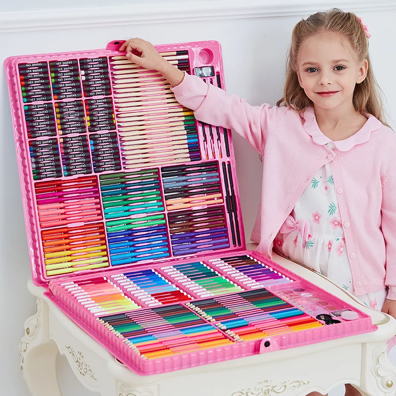 

168/288pcs Art Set Painting Watercolor Drawing Tools Art Marker Brush Pen Supplies Kids For Gift Box Office Stationery School