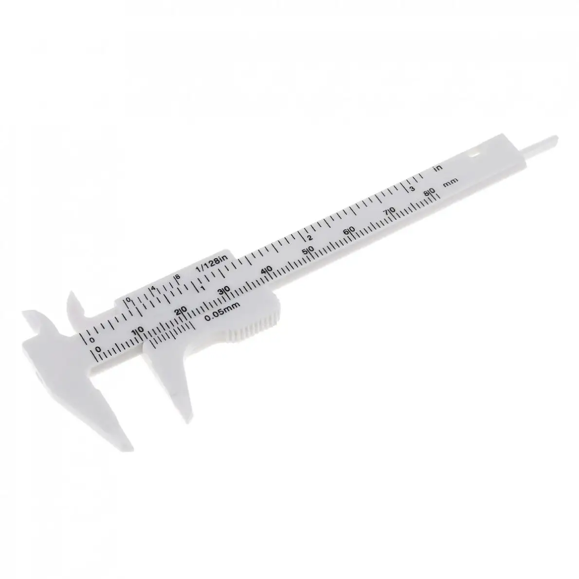 0-80mm Double Scale White Plastic Vernier Caliper with Mini Measurement Hand Tool for Students Antique Jewellery Measurement