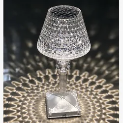 Nova lâmpada de cristal acrílico kartel diamante luzes mesa usb recarregável decoração iluminação para restaurante romântico luz da noite