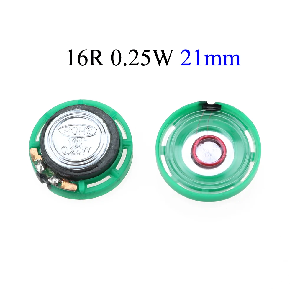 YuXi 2pcs/lot New Green Ultra-thin Mini speaker 16/32ohms 0.25 watt 0.25W 0.5w 16R speaker Diameter 21/23/27/29/36MM 3.6CM /40mm