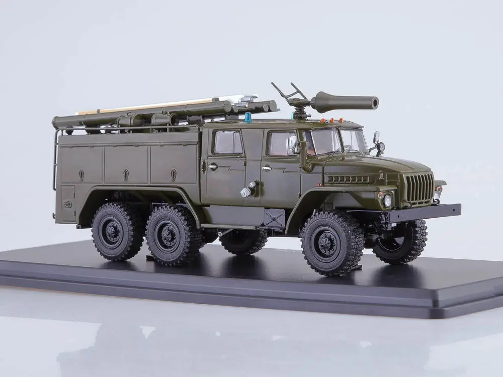 Modelo de arranque a escala 1/43, motor de bomberos militar, PM-102B, AC-40, camión de bomberos fundido a presión, ejército, SSM1233