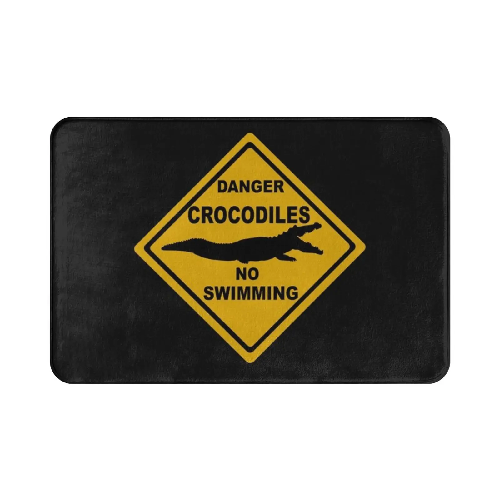 Danger Crocodiles No Swimming Road Sign Australia Carpet Mat Rug Cushion Soft Danger Crocodile Australia Road Sign No