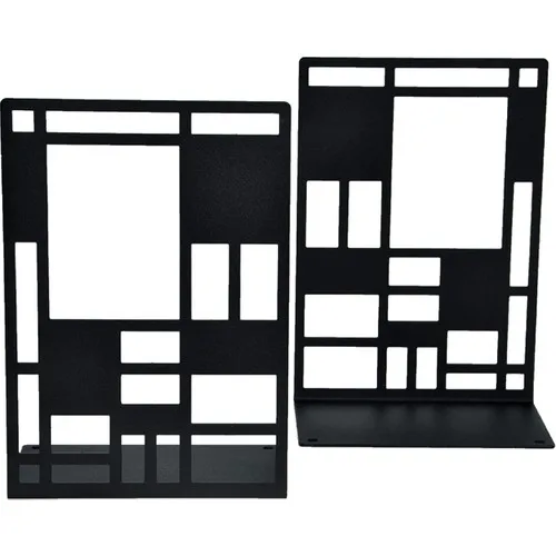 Uber Kraft Modern Book Support Holder for 2 Piece Set Black Bookcase Book Holder Support