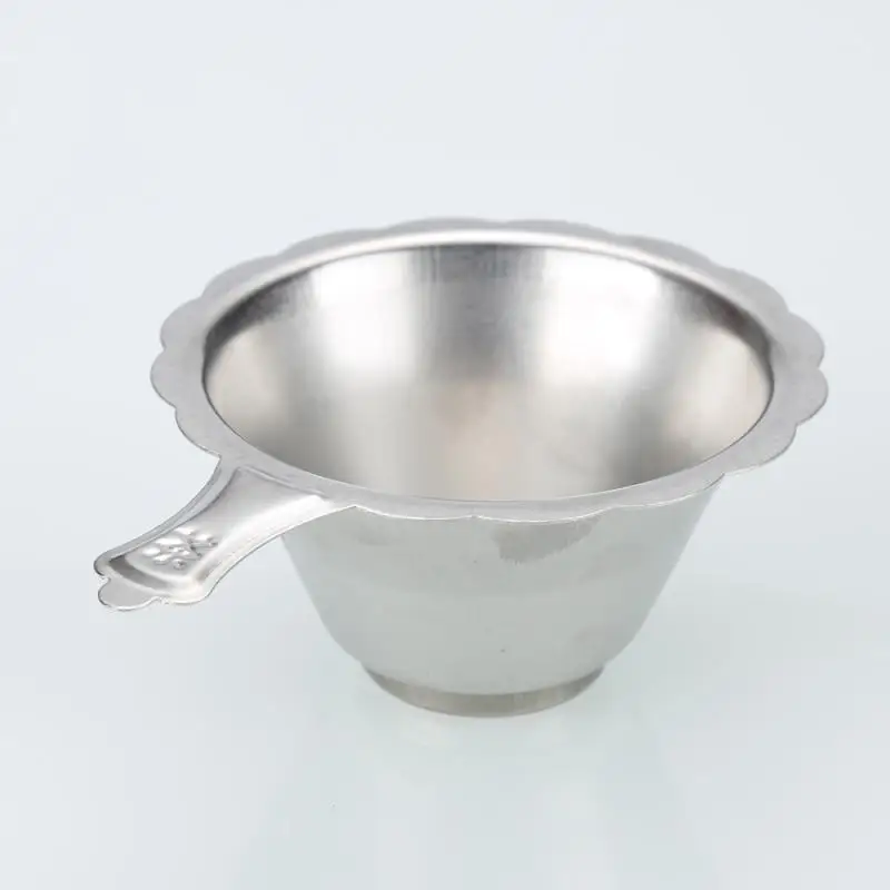 1PC Stainless Steel Tea Drain Double-layer Fine Mesh Tea Strainer Tea Leaves Catcher Filter Sieve Silver Color Teaware Home Tool