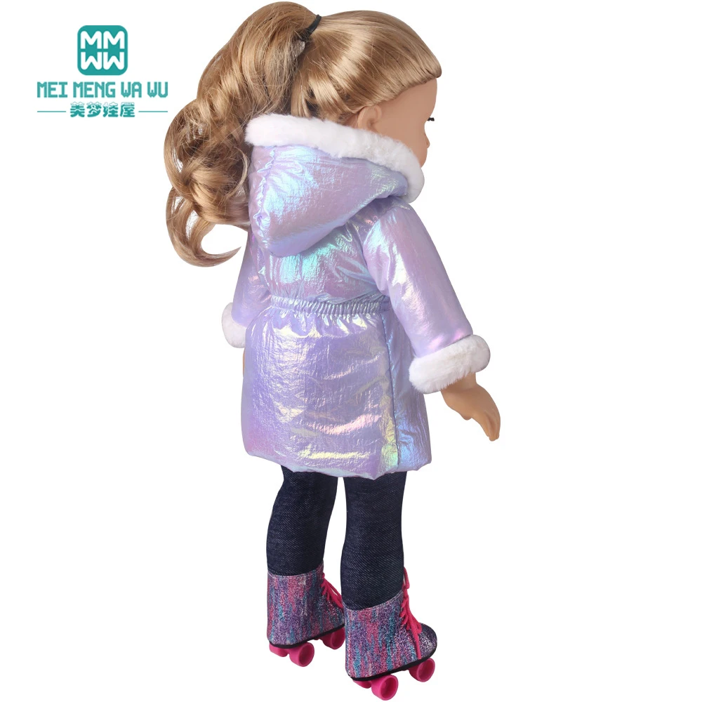 Clothes for Doll Fit 45 cm American Doll Accessories Fashion Denim Shorts Woolen Coat Jacket Dress Gift