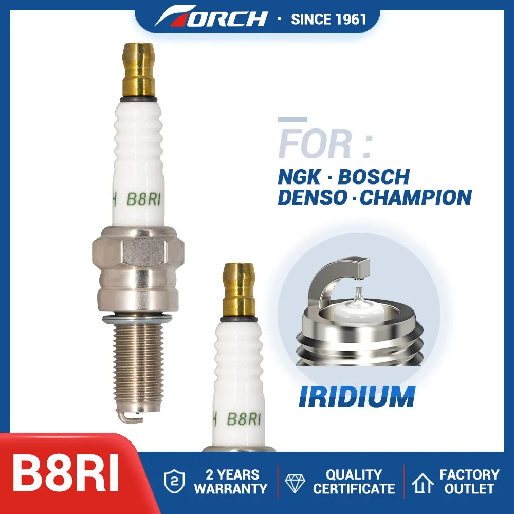 1PC Iridium Candle TORCH B8RI Replace for CR8E CR8EIX Denso U24ESR-N U24ESRNZ-U BMW 12127653439 YAMAHA 90793-20150 9079320150