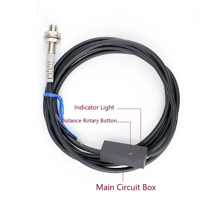 M8 Visible Infrared Laser Diffuse Reflection Photoelectric Optoelectric Sensor Switch CE NPN PNP NO NC 150mm 200mm Detect