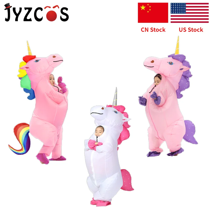 JYZCOS Inflatable Dinosaur Costumes for Kids Girls Boys Unicorn Cowboy  Elephant T-Rex Fancy Dress Purim Suit Halloween Cosplay