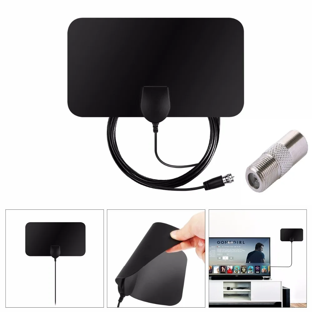 Indoor HD Digital TV Antenna 4K 20 dBi Gain TV Antenna For DVB-T2 DVB-T ATSC TV Interior Antennas Amplifier Signal Booster