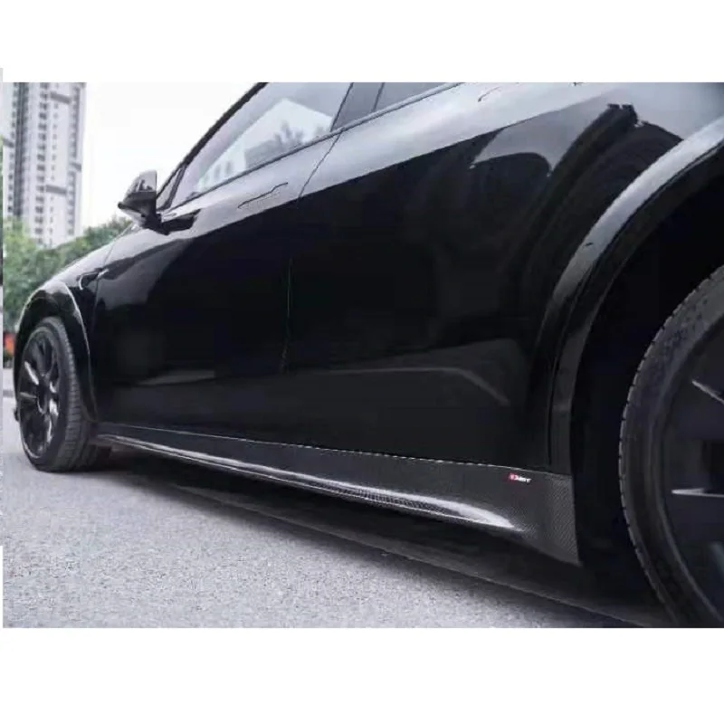 Car Accessories Carbon Fiber Bodykit Front Lip Diffuser Wing Side Skirts for Tesla Model Y 2020-2021