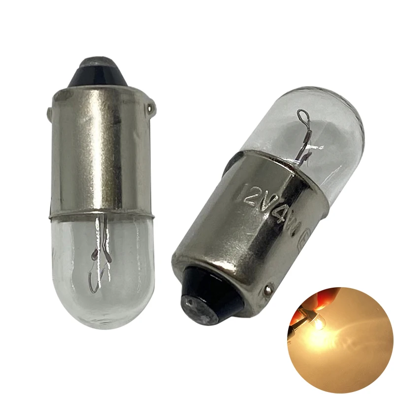 4/10X T11 T4W ba9s H6W 1895 12V-14V turn signal panel map door bulb halogen lamp high quality lamp Warm white