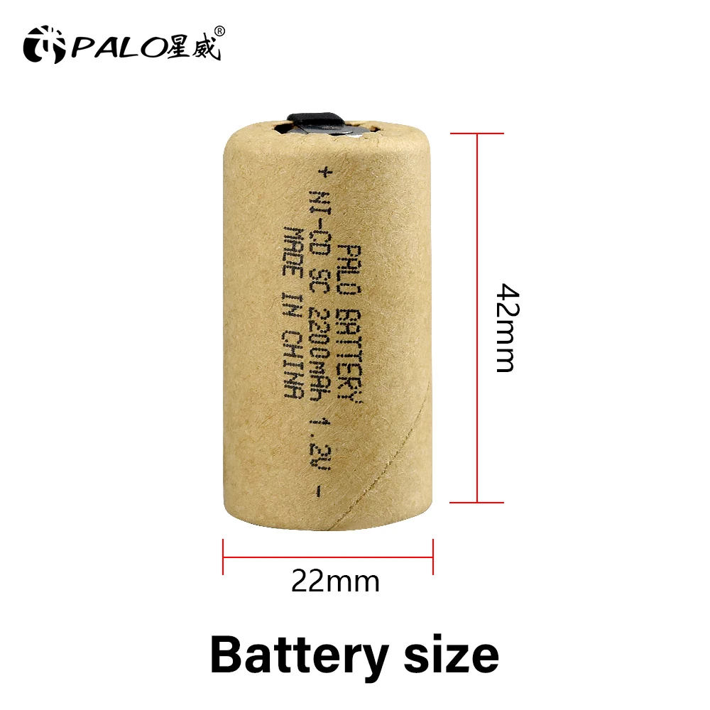 2-12pcs 2200mAh SC 1.2V Rechargeable Battery 1.2 V Sub C NI-CD Cell with Welding Tabs for Electric Drill Screwdriver BATTERI