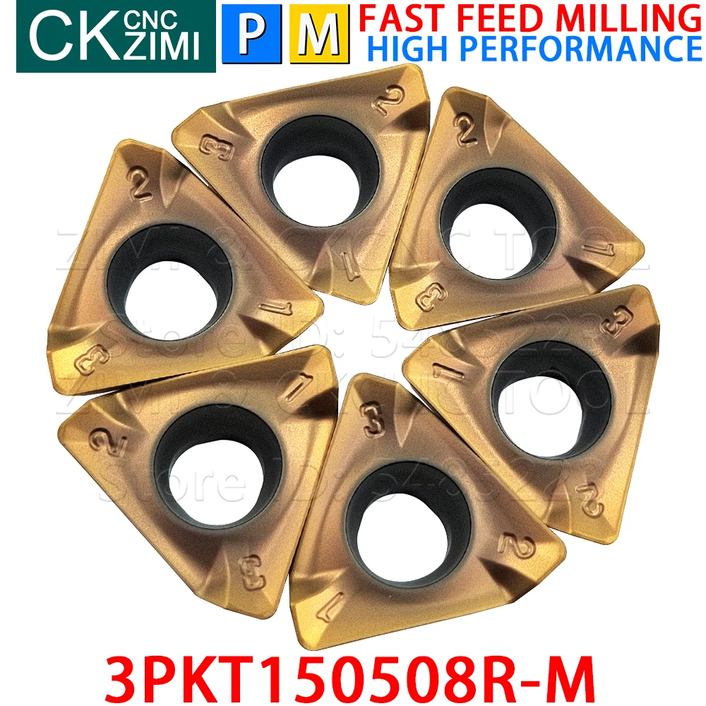 3PKT150508R-M 3PKT 150508R M Carbide Milling Insert CNC Indexable Fast Feed Heavy Cutting Milling Tool for Steel Stainless Steel