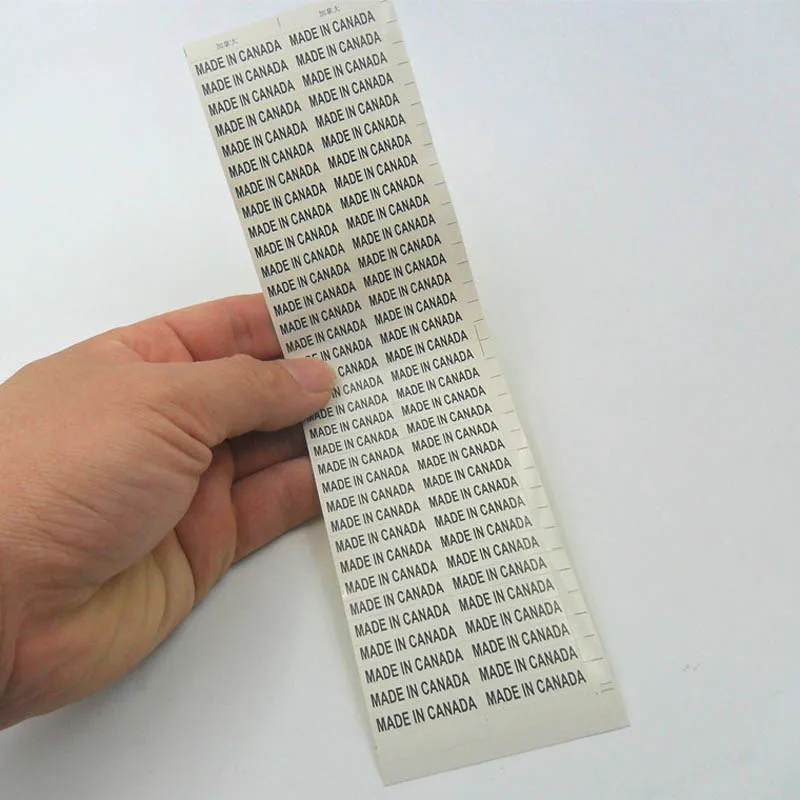 Country of origin sticker MADE IN CANADA 1000PCS 6X28mm white label with black print