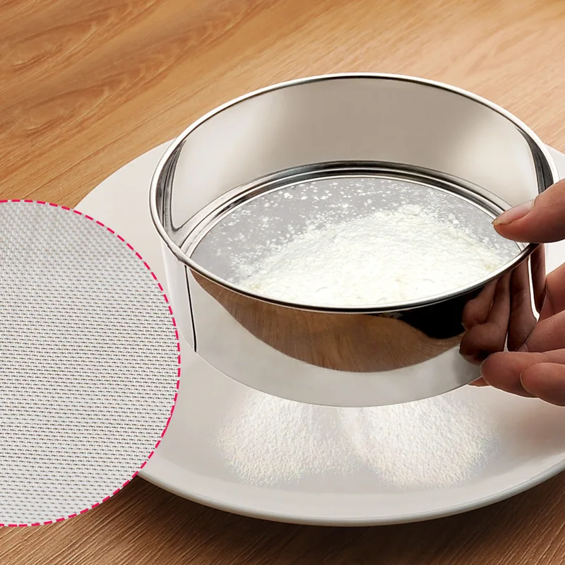 

Flour Sieve Stainless Steel Screen Baking Tools Fine 60 Mesh Filter Traditional Chinese Medicine Powder Sieve Basket Sieve