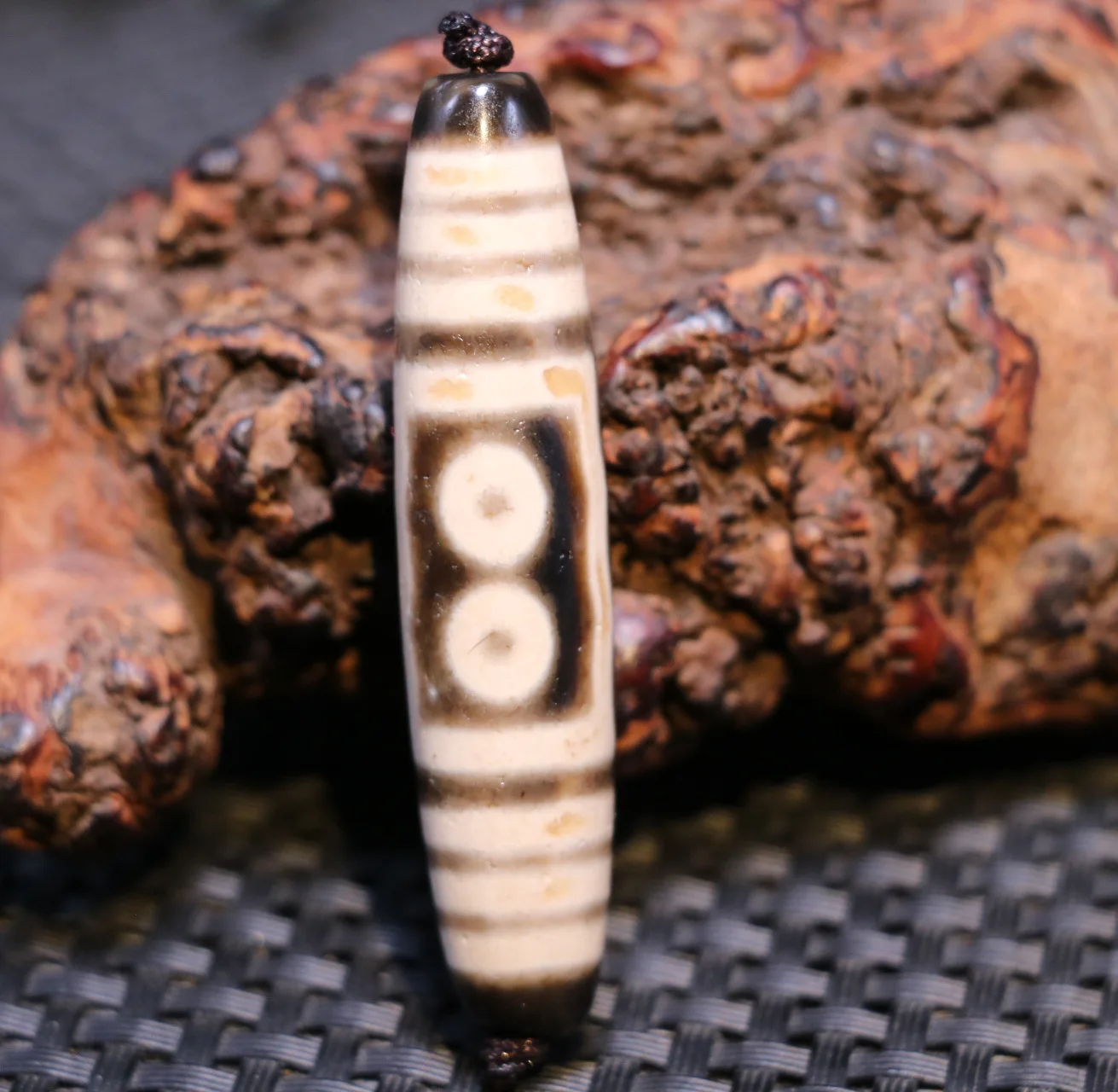 Magic Power Energy Tibetan Old Agate Black&White 5 Eye Rich Symbolize dZi Bead Amulet Pendant Talisman UPD220102A15