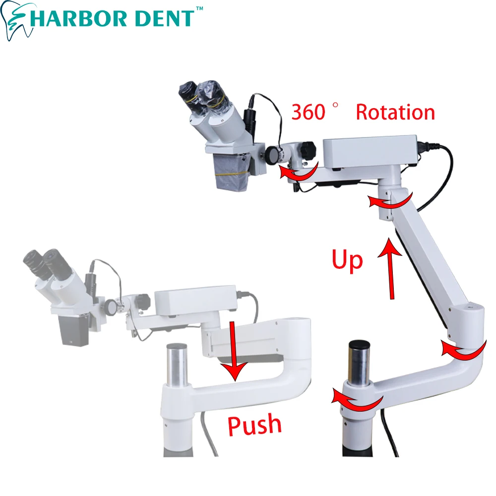 20X powiększ Dental mikroskop obuoczny 5watt LED obrotowy dla dentystów proteza narzędzie sprzęt do laboratorium dentystycznego mikroskop światło