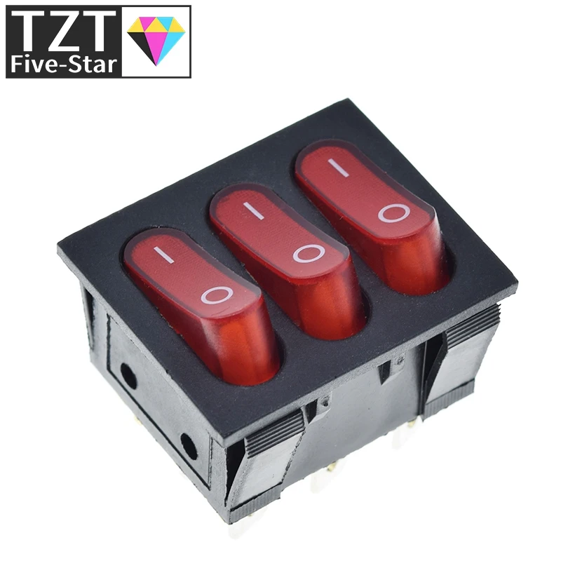 1/3 Stück Ein-Aus-Schalter KCD3 9-polig Rot 16A/250V – Detail 4