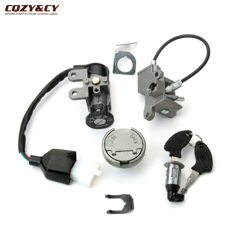 Scooter Key Switch Lock Set For Znen ZN50QT A9 B08 F22 F35 F9 Falcon 3 Grace Honey Sun Ves Vpa X6 R8 50cc 4-Stroke