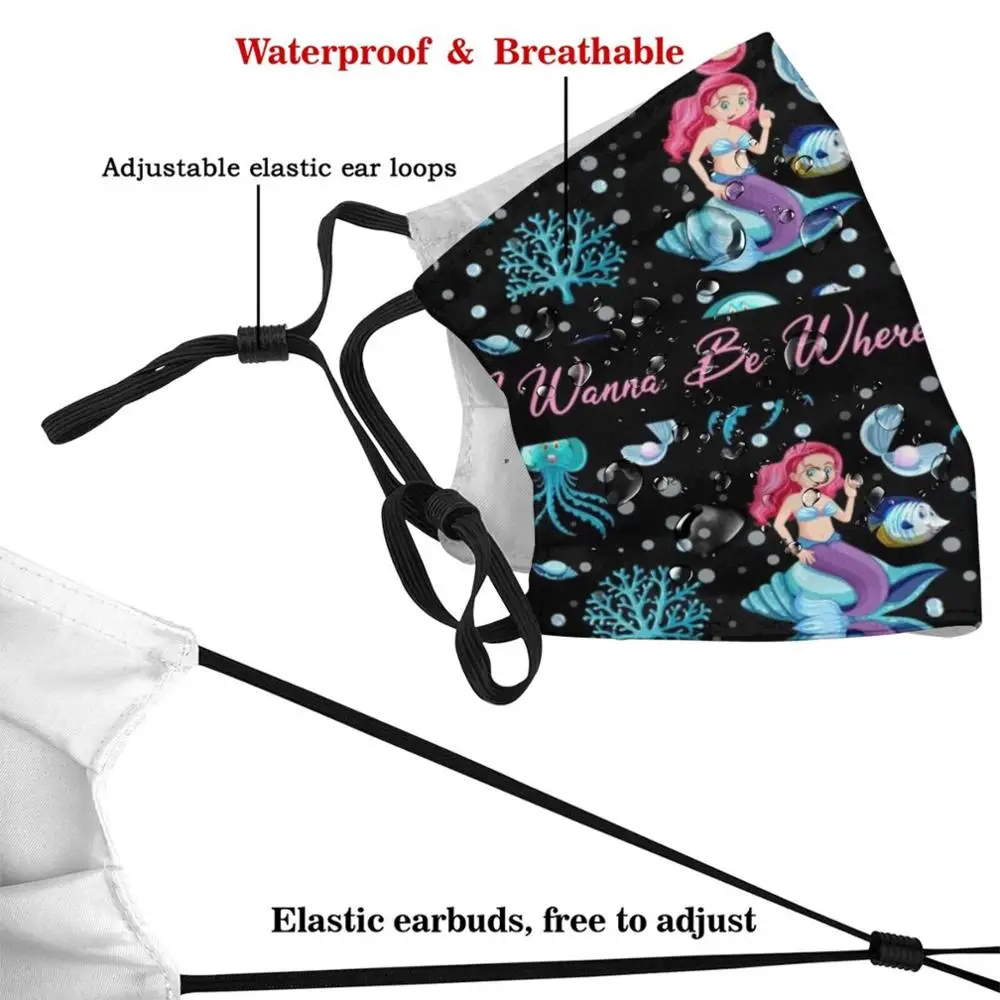 Voglio essere dove le persone non sono sirena-Mermaid Friends Pack Pattern-miglior regalo per mamma sorella fidanzata maschera adulto