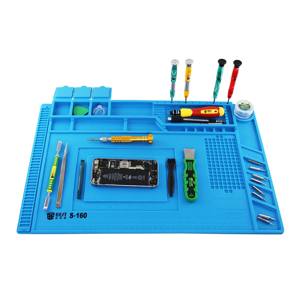 Soldering Work Station Mat Insulation Heat-Resistant Silicon Welding Platform Phone Laptop Computer Repair Magnetic Pad