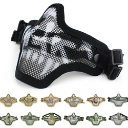 Maschera tattica in acciaio Paintball Airsoft Steel Wire Mesh Skeleton V1 mezza maschera protettiva per ciclismo all'aperto caccia Wargame