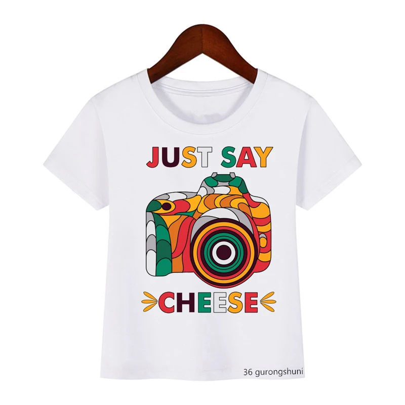 

Children Clothing Boys and Girls Cycling T-shirt and Camera-mounted Cartoon Print T Shirt Kids Clothes Summer Tops Streetwear