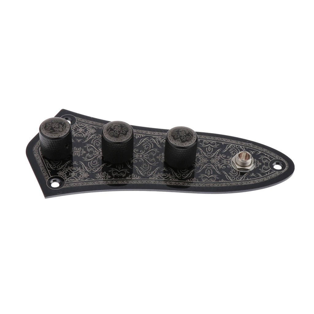 Premium Iron Bass Circuit Switch Control Plate With Classical Decorative Pattern Stringed Instruments for Jazz Bass