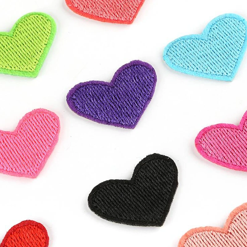 20pcs Iron On mini Heart Patch Cartoon Cute Stickers for baby clothes Shoes hats bags Sewing fabric appliques DIY Patches Badge