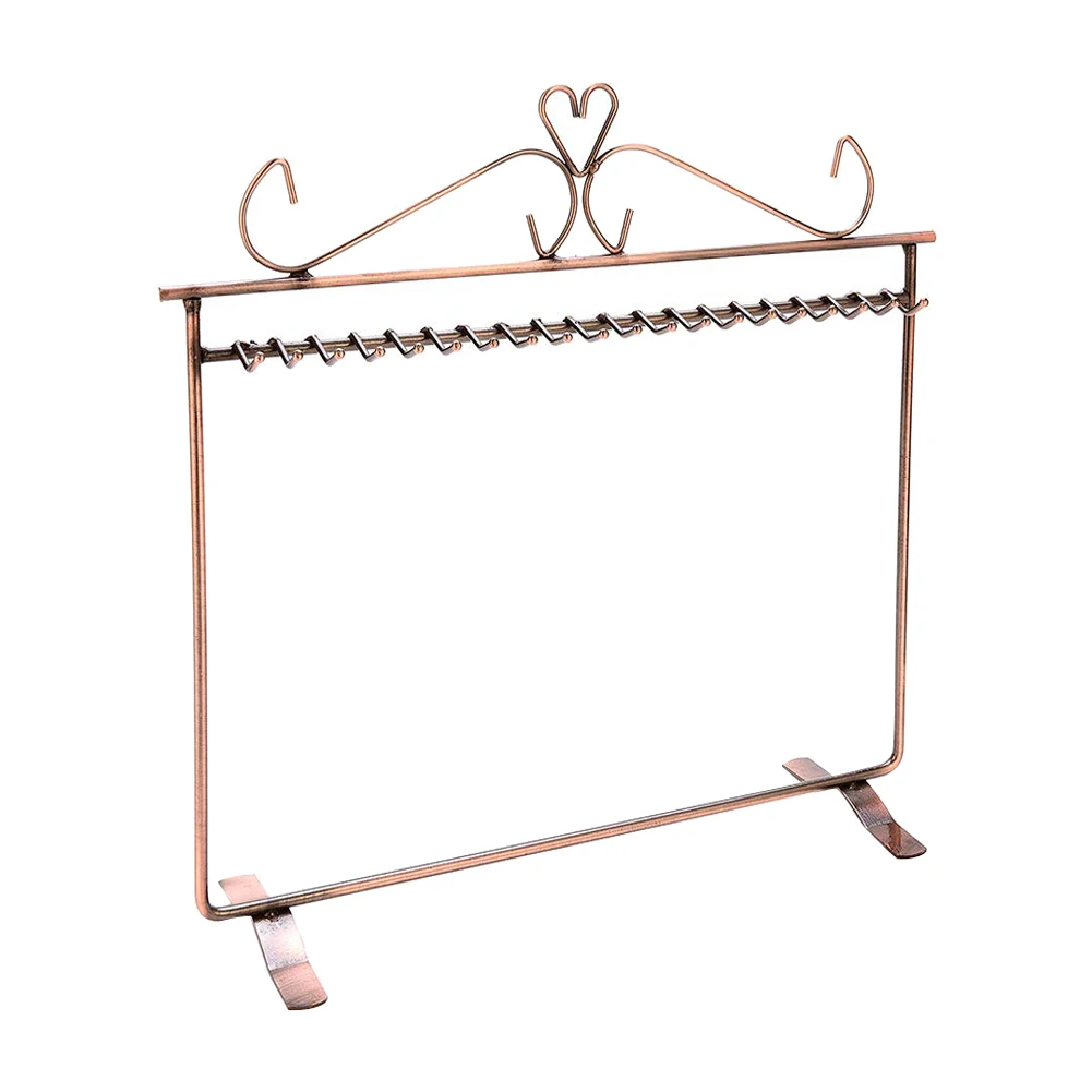 Vintage Heart Design Jewelry Hanger Necklace Earring Durable Metal Rack Display Stand Holder Lightweight Storage Organization