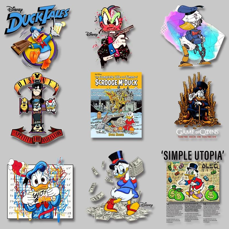 Donald Duck Heat-sensitive patches Heat Vinyl Ironing Stickers Decor Iron-on Transfers Washable Applique on Clothes