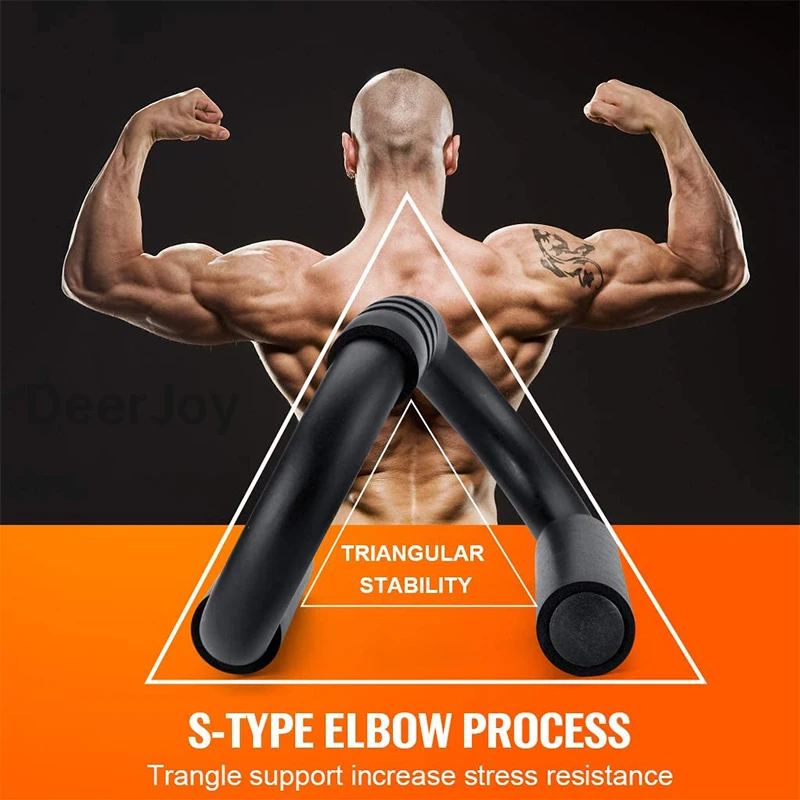 DeerJoy Push Up Bars Extra Thick Foam Grip Perfect Push up Handles for Floor Strength Training Equipment Fitness at Home Workout