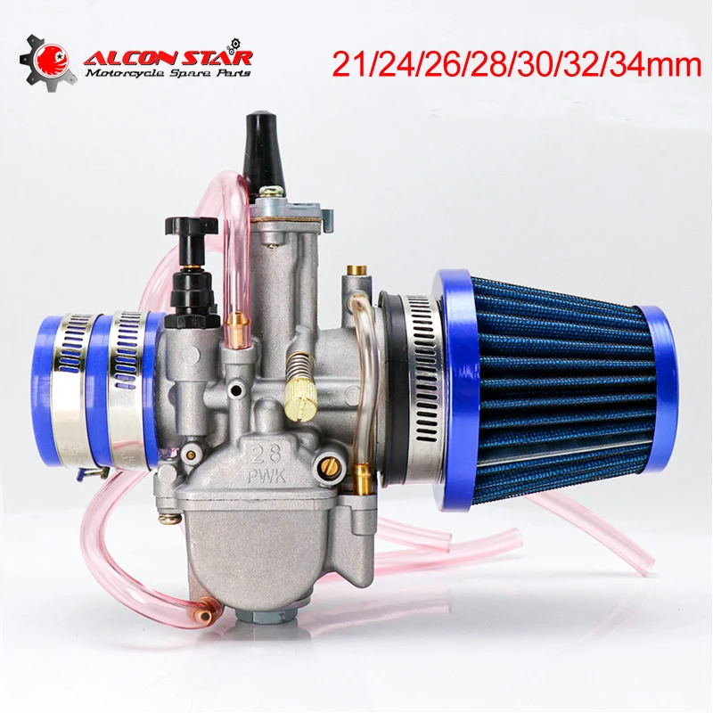 

Alconstar- 21 24 26 28 30 32 34mm Keihin PWK Carburetor with Air Filter 2/4T Carb Fit Motorcycle Motocross Dit Pit Bike Moped CB