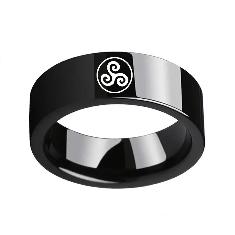 Stainless Steel Teen Wolf  Ring 8mm Triskele Triskelion Allison Argent Movie Men and Women Jewelry