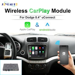 JoyeAuto bezprzewodowy Apple CarPlay dla Dodge 8.4 cal ładowarka pamięci Ram Challenger podróż Durango z systemem Android lusterko samochodowe samochód grać modernizacji